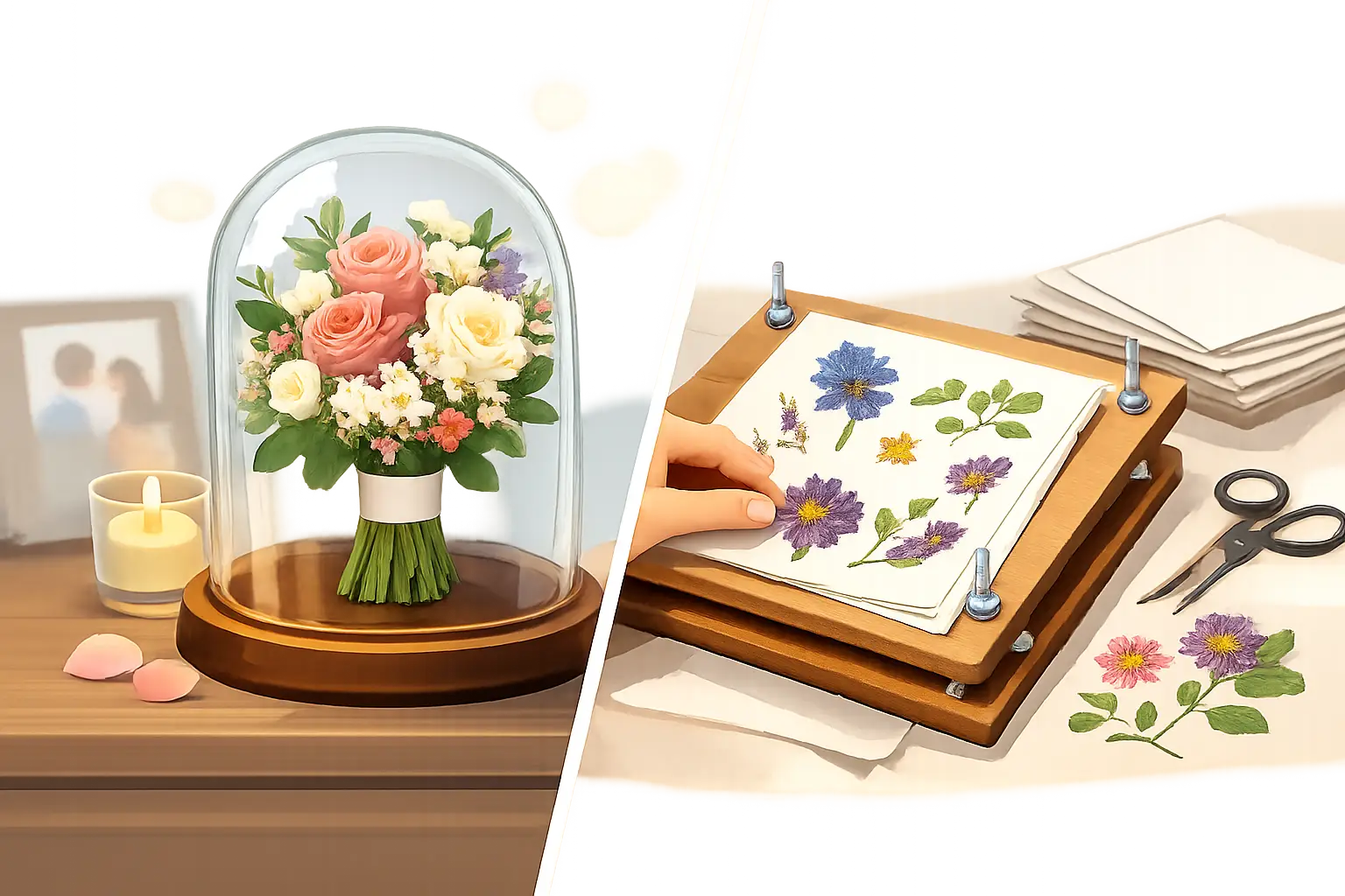 Bouquet Preservation vs Flower Pressing Explained