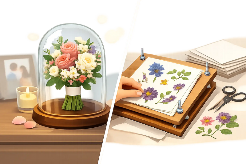 Bouquet Preservation vs Flower Pressing Explained