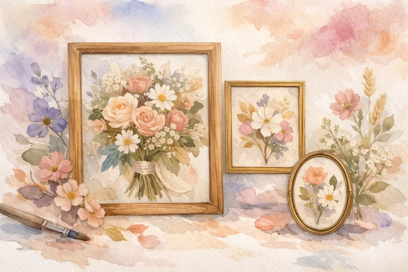 Pressed Flower Frames for Wedding Bouquets
