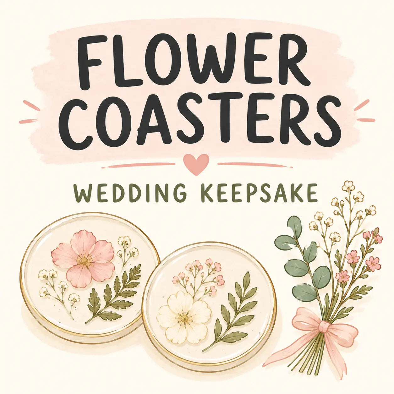 Custom Flower Coasters That Keep Weddings Close