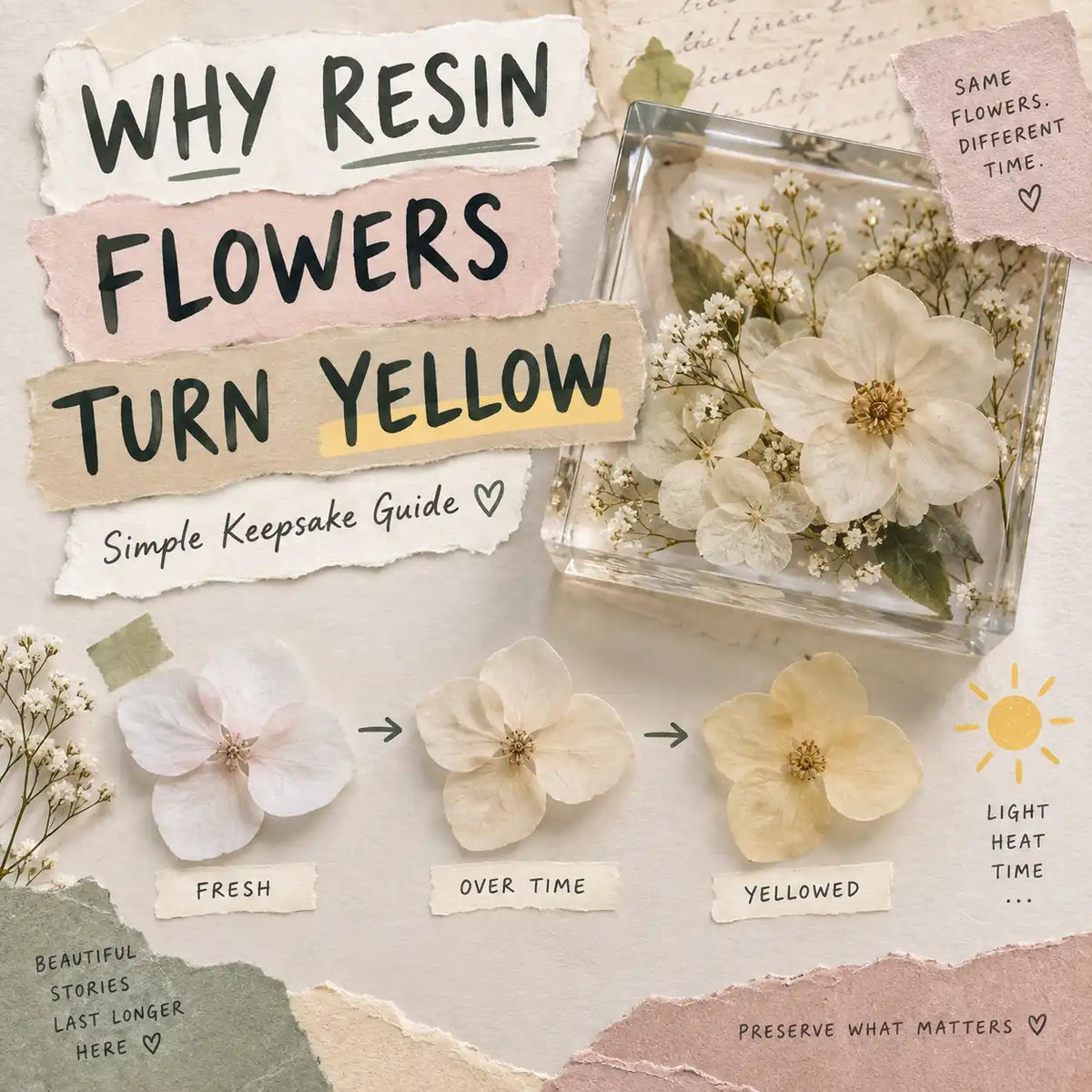 Why Do Resin Flowers Turn Yellow in Keepsakes?