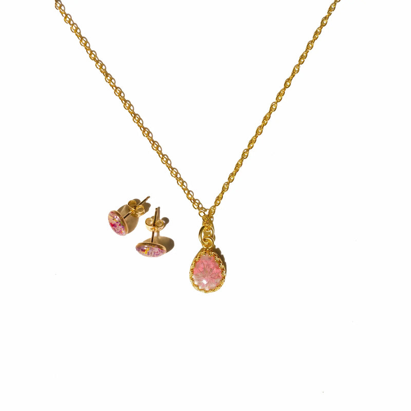 keepsake necklace made with memorial flowers and matching cufflinks