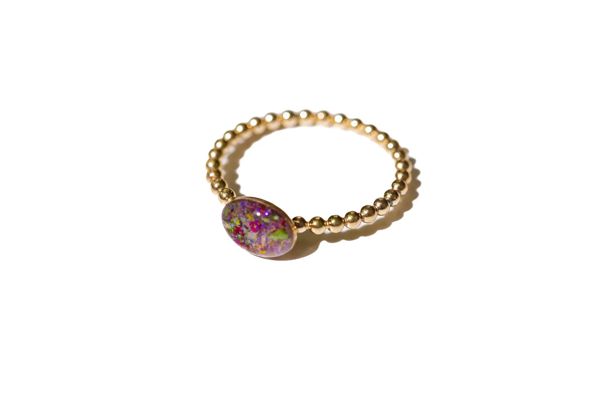 bubble 8x6mm oval (landscape) gold