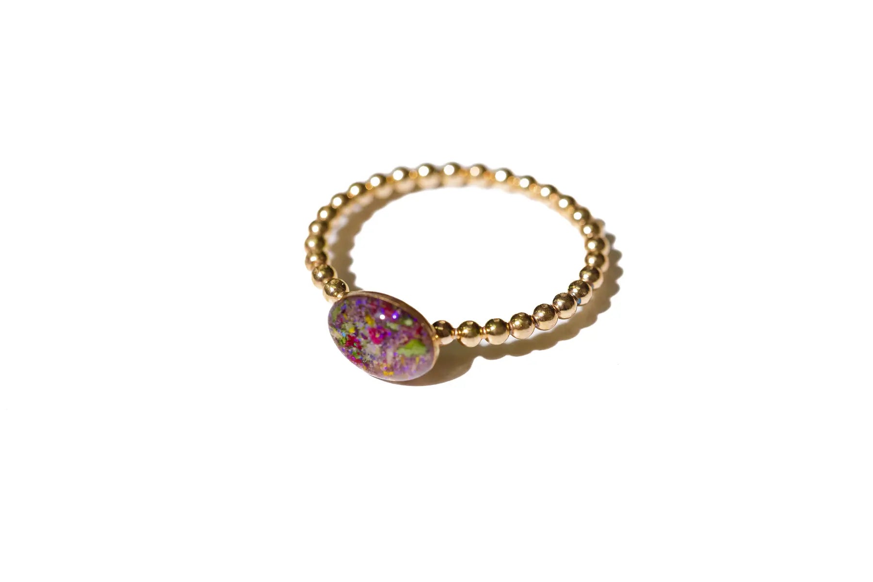 Bubble 8x6mm Oval (Landscape) Gold