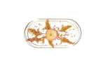 a 7.5 inch oval resin ring dish made with preserved wedding flowers