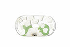 A 7.5 inch oval catch all dish preserving white anemone wedding flowers in resin.