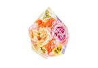 Gem shaped bouquet block with resin preservation bridal bouquet.