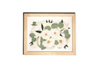 Pressed frame with preserved white and green wedding bouquet flowers made for couple in Philly
