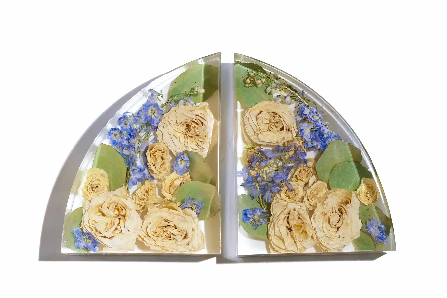 Large decorative bookends made of resin flower featuring pink carnations 