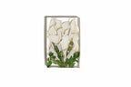 White Calla Lillies preserved in resin in a medium rectangle bouquet block