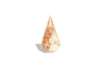 White carnations preserved in resin presented as an heirloom keepsake ring holder.