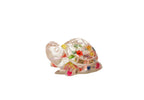 Sea turtle resin small figurine with preserved wedding flowers in its shell
